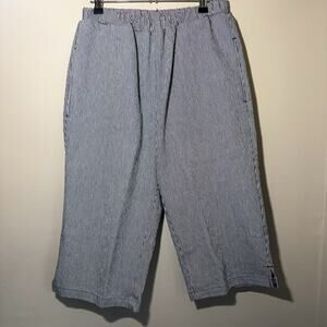 Vintage Bon Worth Teal Blue Knit Elastic Waist Tapered Leg Pants Capri Medium